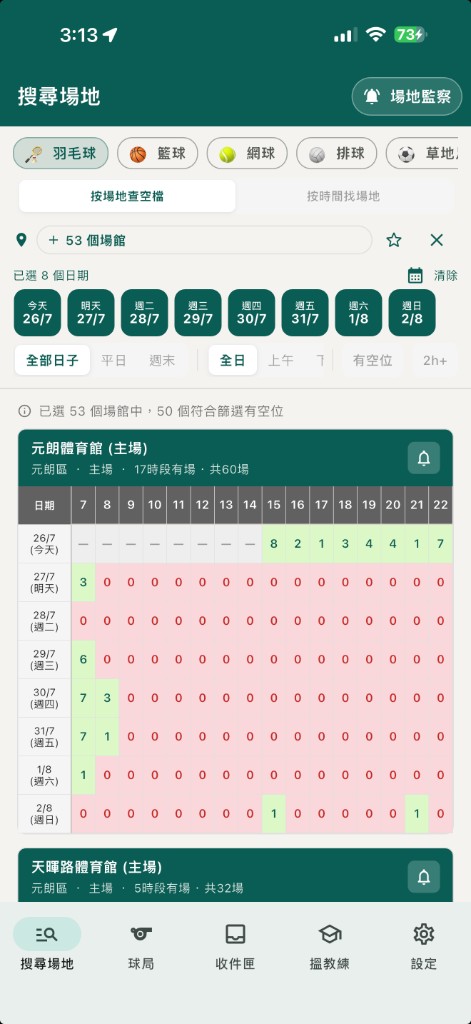 場地空缺